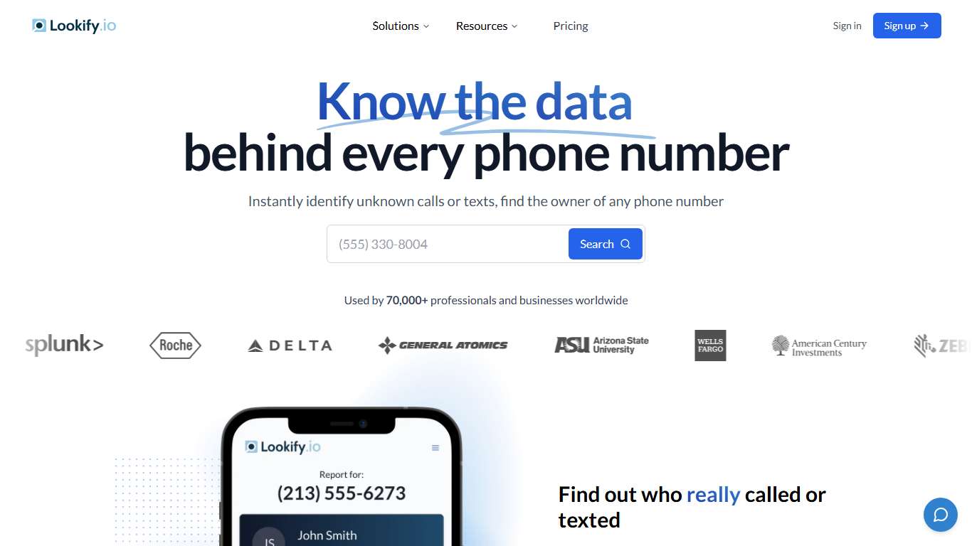 Lookify.io - Reverse Phone Number Lookup and Data Search